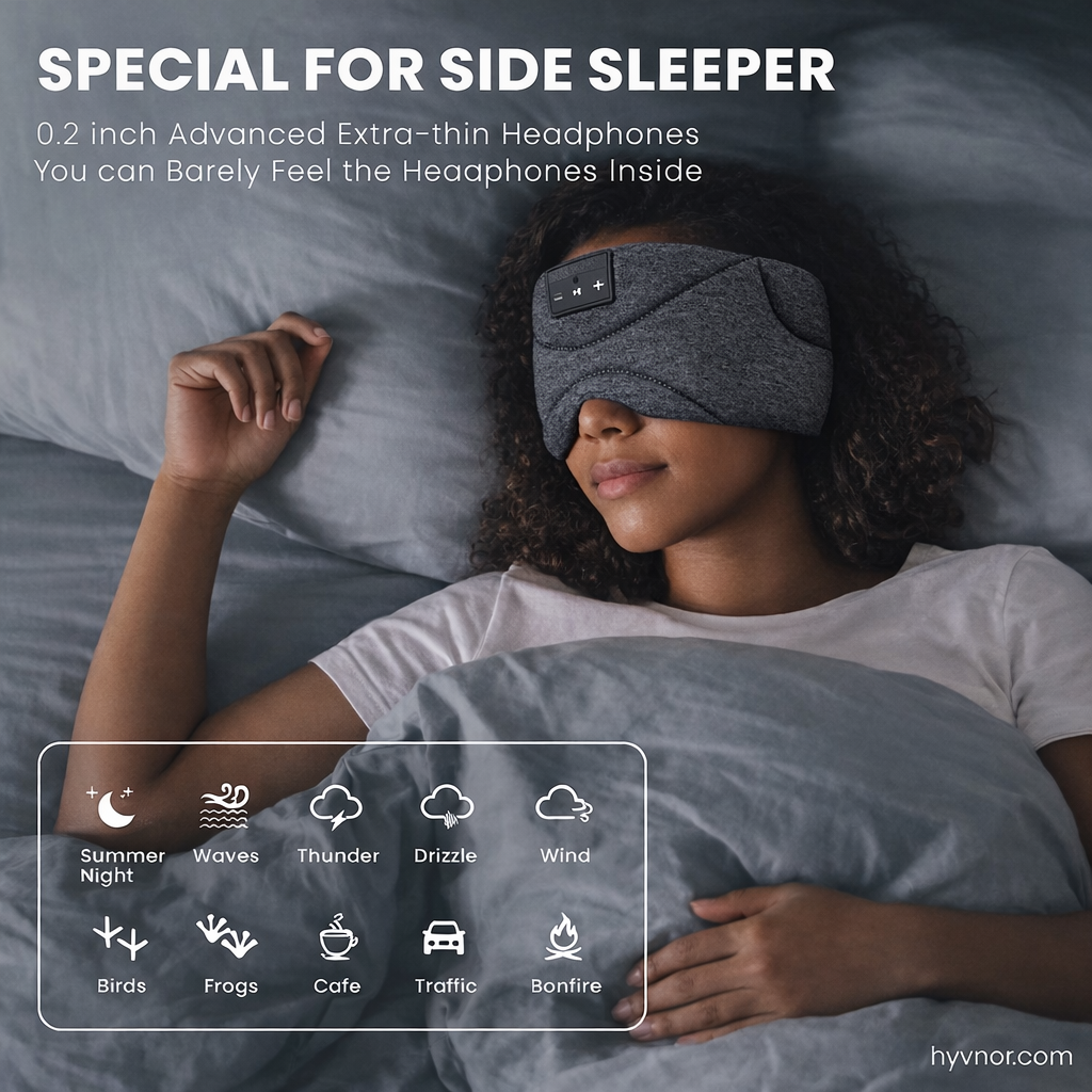 HYVNOR™ Wireless Sleep Headband – Bluetooth Comfort Mask