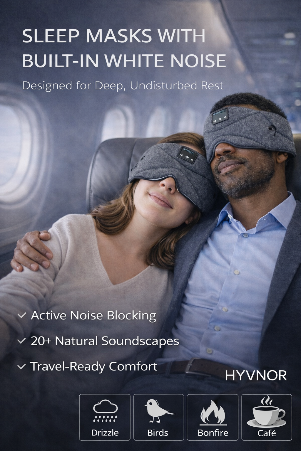 HYVNOR™ Wireless Sleep Headband – Built-In White Noise & Bluetooth